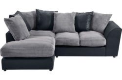 HOME New Bailey Large Jumbo Cord Left Corner Sofa - Charcoal